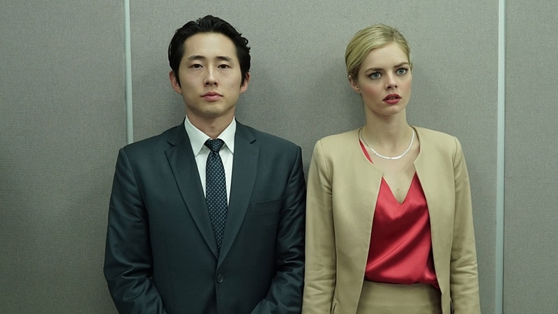 Mayhem Steven Yeun Samara Weaving