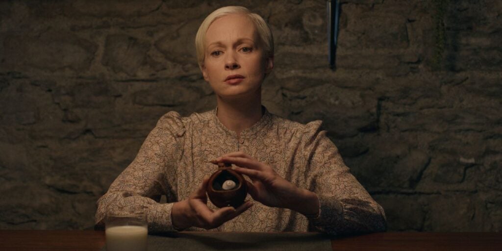 Carolyn Bracken in ODDITY. (Credit: Shudder)