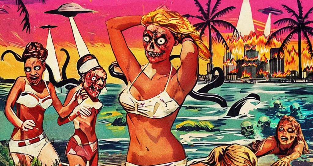 Exclusive: Check Out The Groovy Tropical Poster For This Year’s Popcorn Frights Film Festival