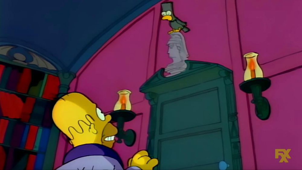 A frame from The Simpsons Halloween Special "The Raven"