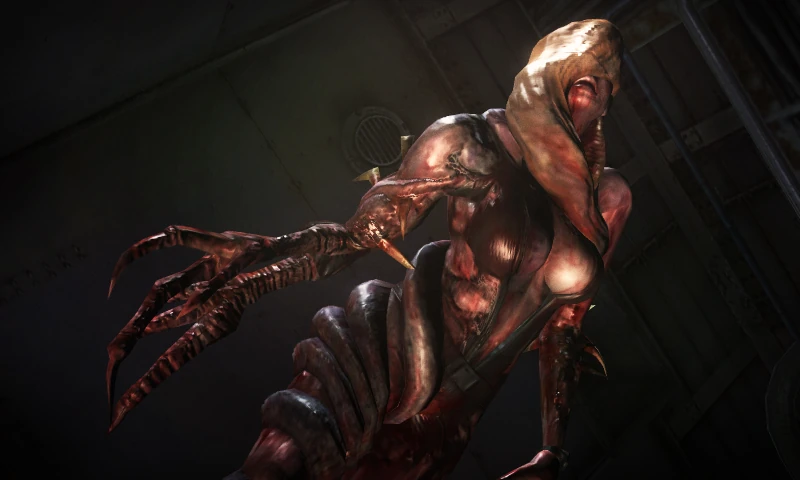 RESIDENT EVIL: REVELATIONS' Rachael severs as a warning against ever investigating slime (Credit: Capcom)