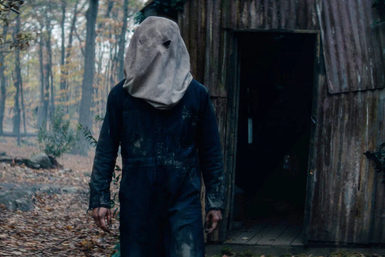 Jason Voorhees with the bag on his head in Crystal Lake Season 1