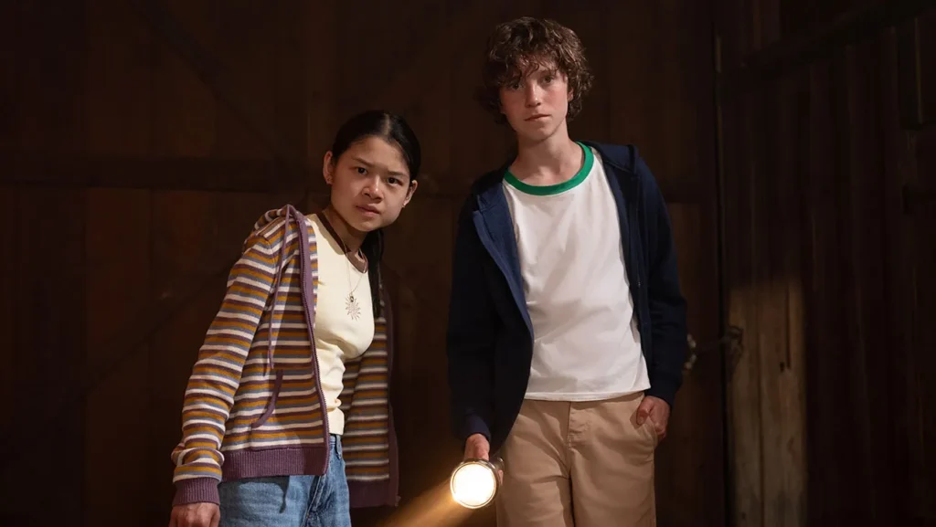Adeline Lo and Bean Reid in R.L. STINE’S PUMPKINHEAD 2. (Credit: Tubi)