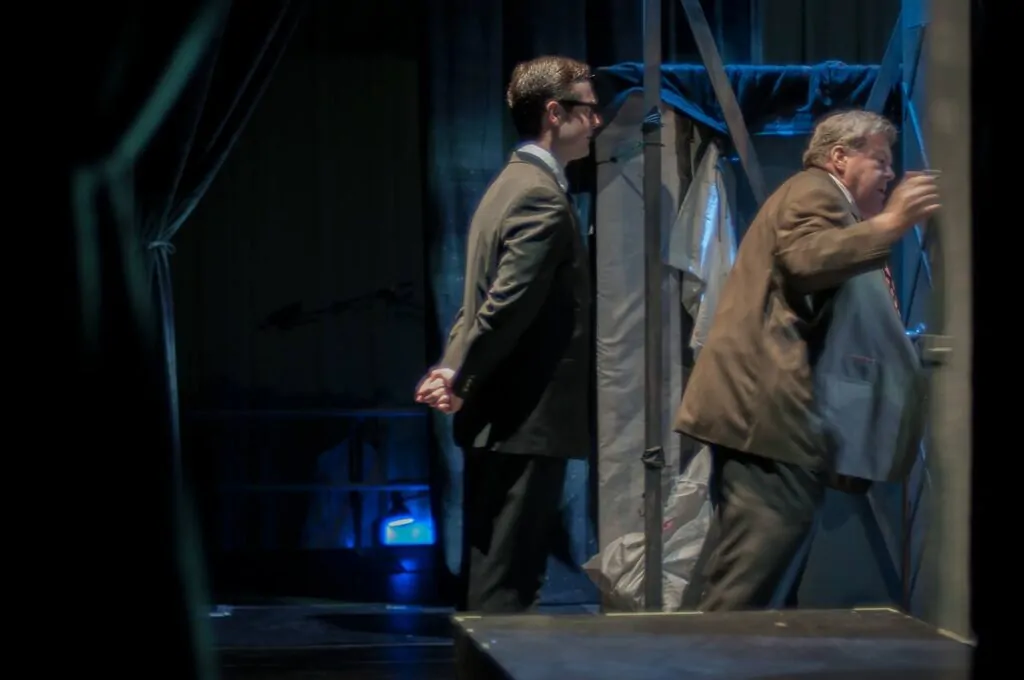 George Wendt and Graham Skipper backstage at Re-Animator the Musical