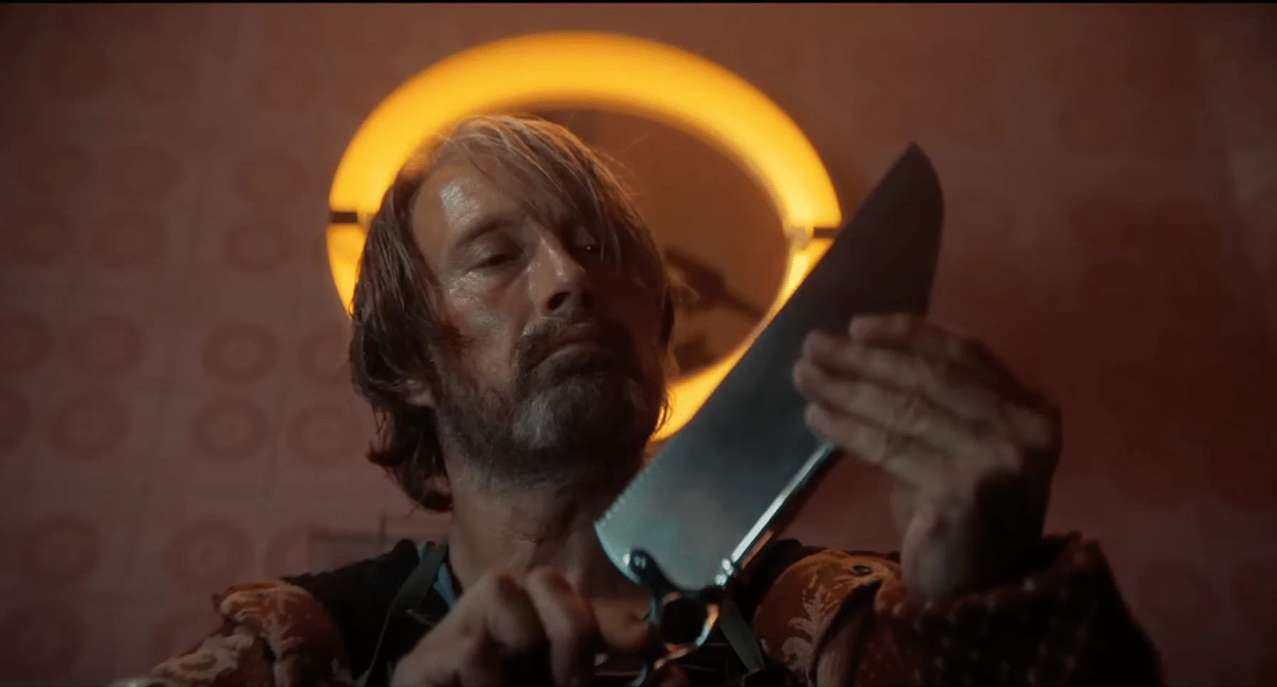Mads Mikkelsen in DUST BUNNY/screenshot courtesy of Roadside Flix