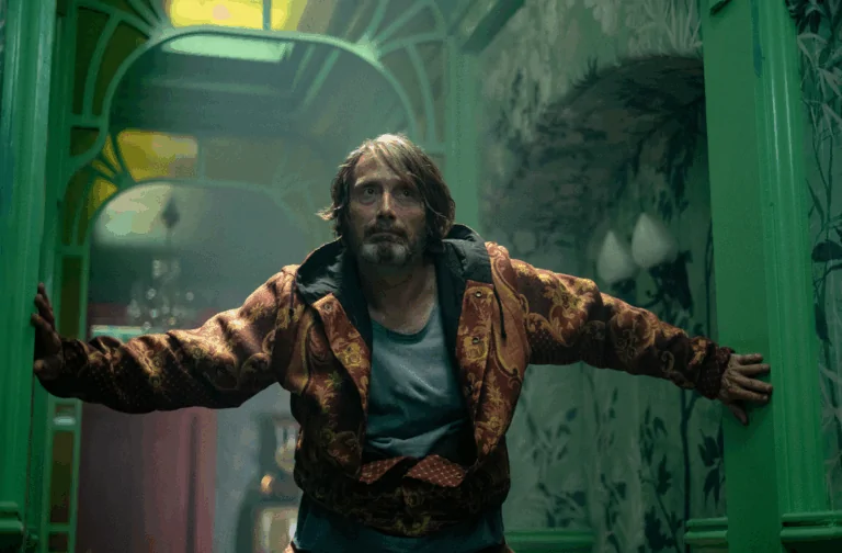Mads Mikkelsen in DUST BUNNY/screenshot courtesy of Roadside Flix