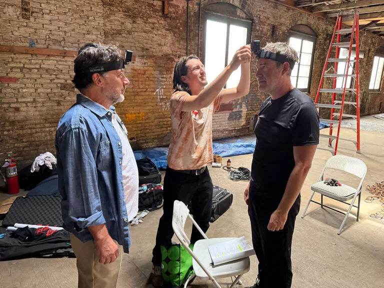 THE CREEP TAPES S2 Ep 3: Robert Longstree, Chris Donlon, Mark Duplass (Credit: JohnBaker)