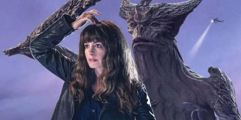 Anne Hathaway and her kaiju pal in COLOSSAL (Credit: NEON)