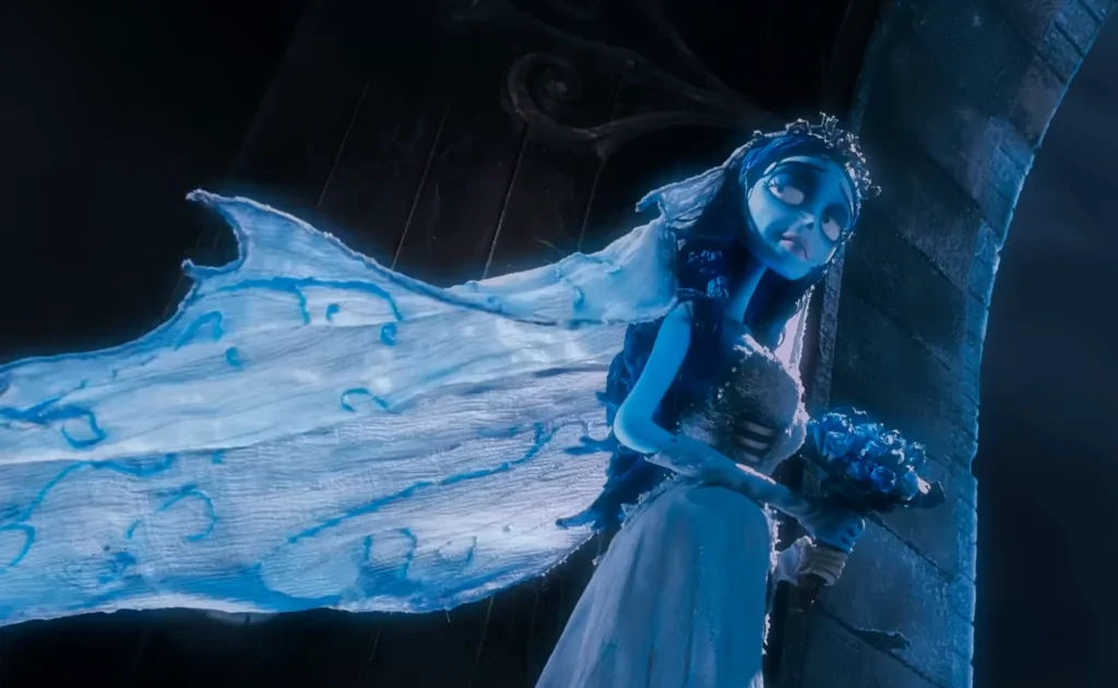 Helena Bonham Carter as Emily the Corpse Bride in Tim Burton's CORPSE BRIDE (Credit: Warner Bros. Entertainment)