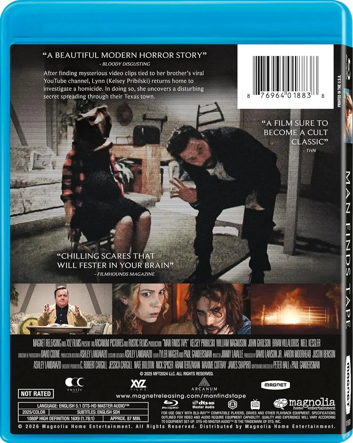 Man Finds Tape rear blu-ray cover art (Credit: Magnolia Pictures)