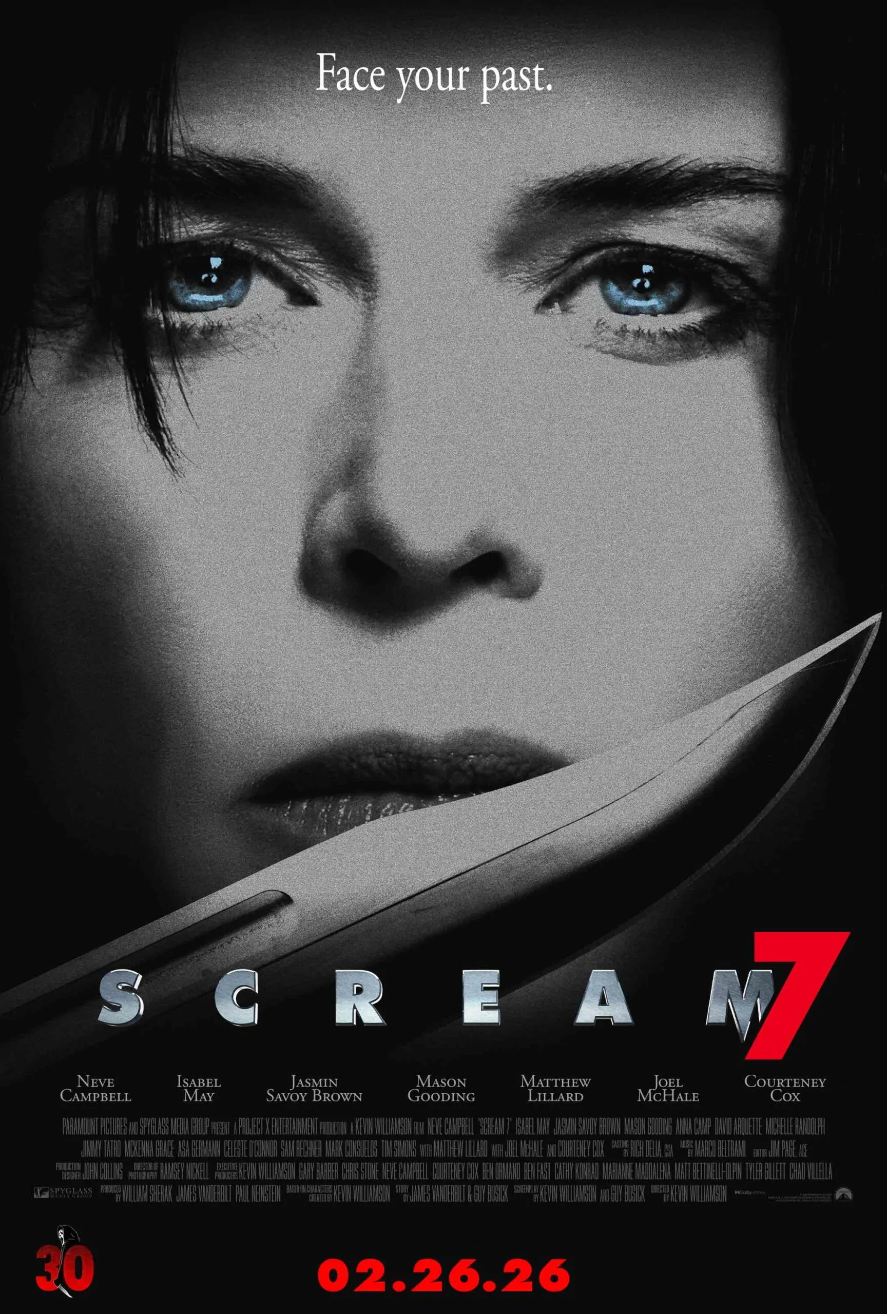 Neve Campbell will return as final girl Sidney Prescott in SCREAM 7 (Credit: Paramount Pictures)