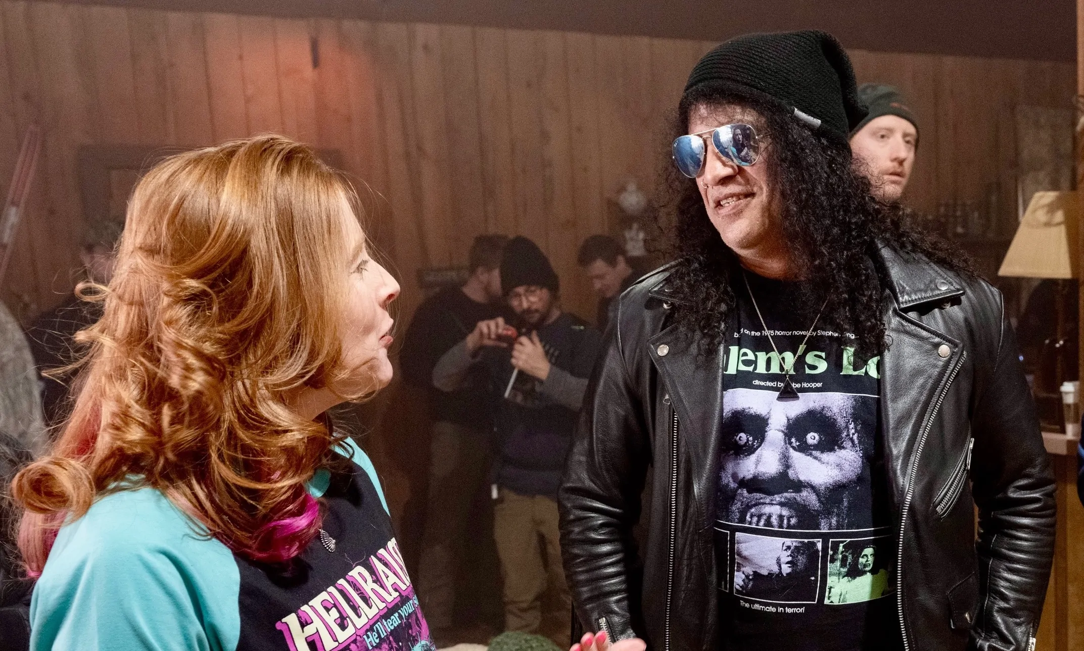 Slash and McKendry on the set of SUNDOWN (Credit: Thomas Fricke)