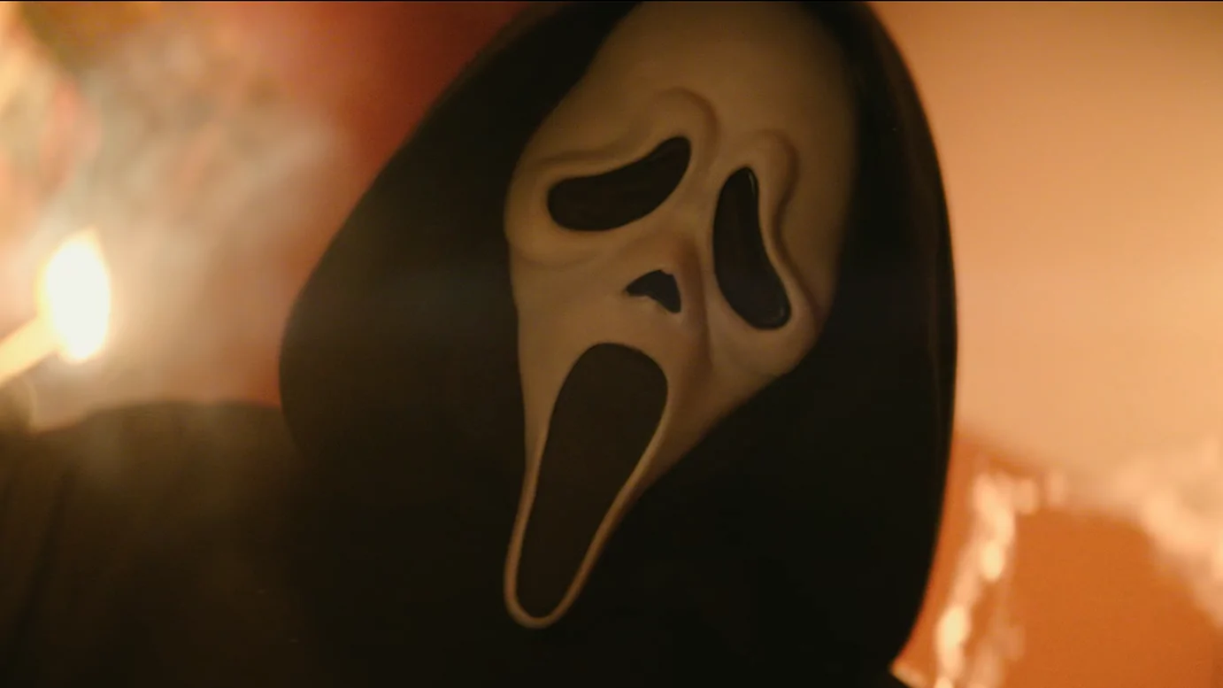 Ghostface holding a match in Scream 7
