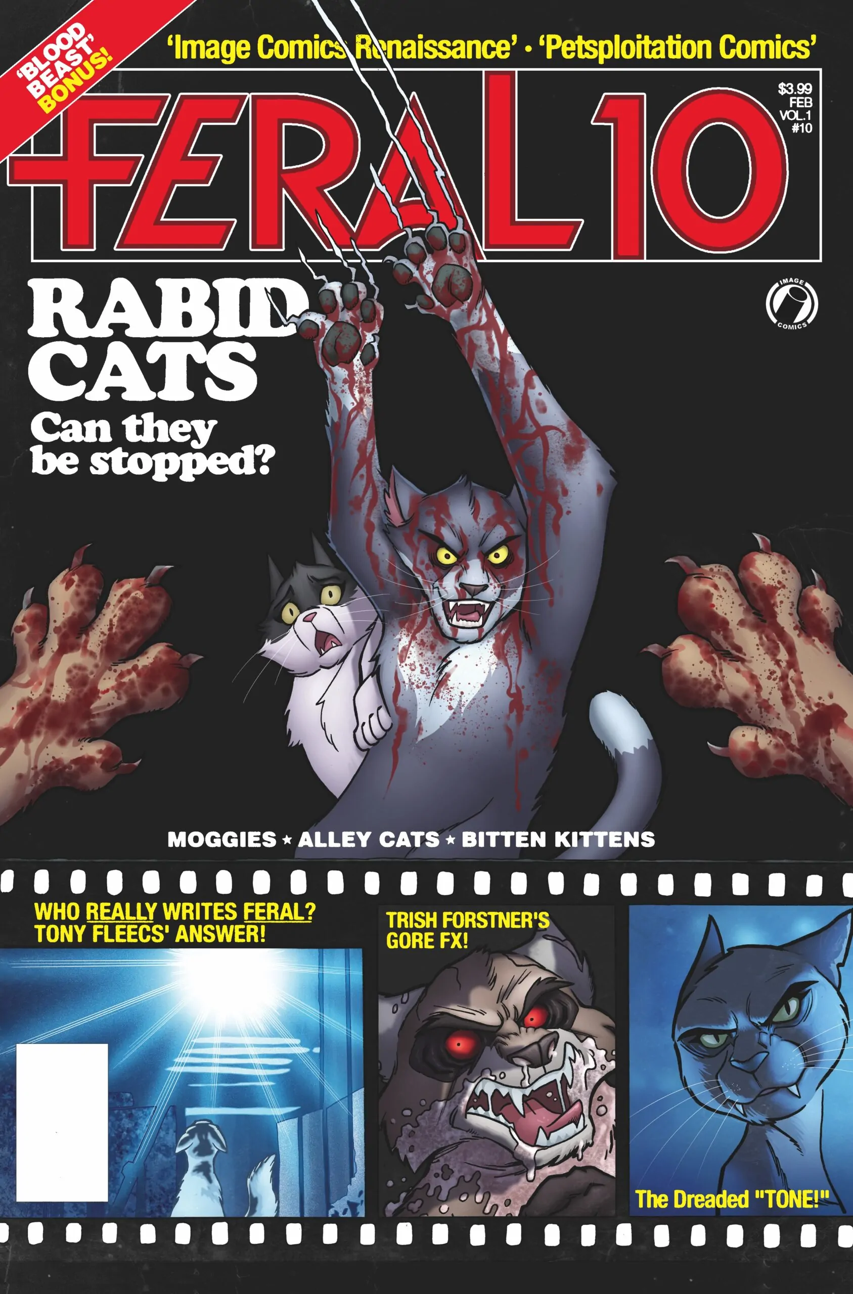 The cover of FERAL issue #10, a riff on a traditional Fango cover