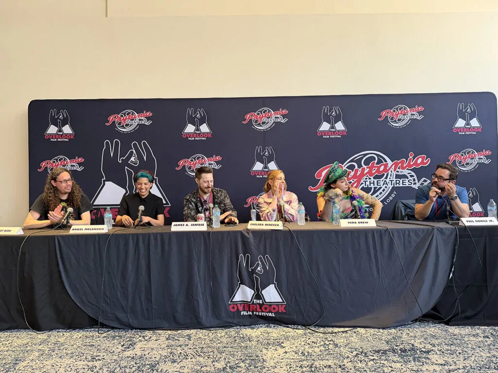 Overlook Film Festival 2026 Bret Berg (Museum of Home Video, AGFA), Angel Melanson (FANGORIA), James Janisse & Chelsea Rebecca (Dead Meat), Vera Drew (The People's Joker), Phil Nobile Jr. (FANGORIA) on the U R Hell: Techno Terrors In The 21st Century Panel