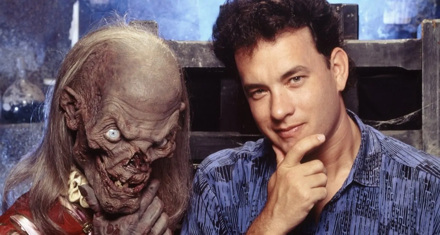Tom Hanks and TALES FROM THE CRYPT's iconic Crypt Keeper (Credit: Dark Castle Entertainment)