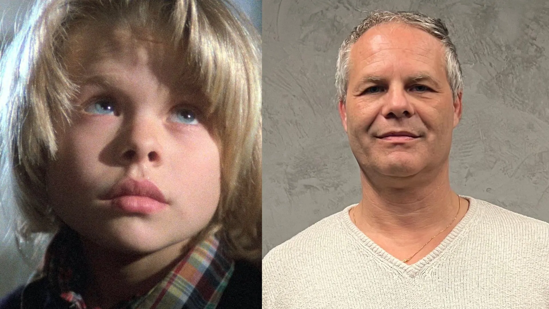 Frezza as a child in THE HOUSE BY THE CEMETERY, and now as an adult (Credit: Fulvia Film/Giovanni Frezza)