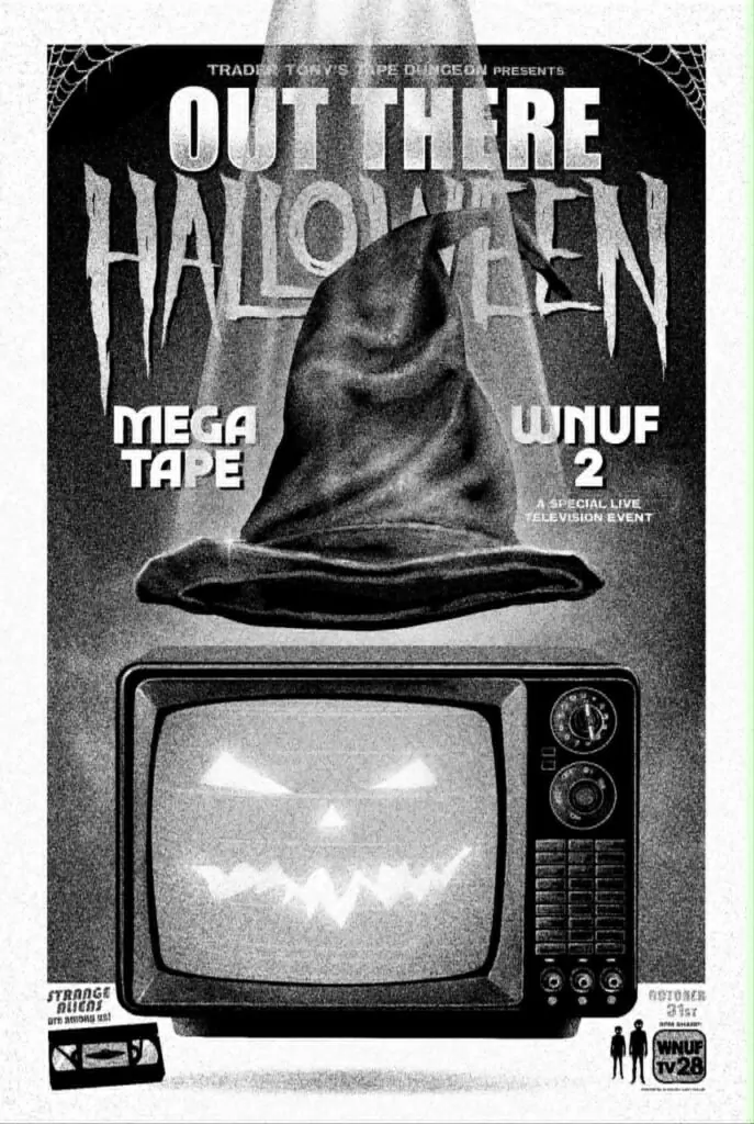 Out There Halloween screen-print black and white variant