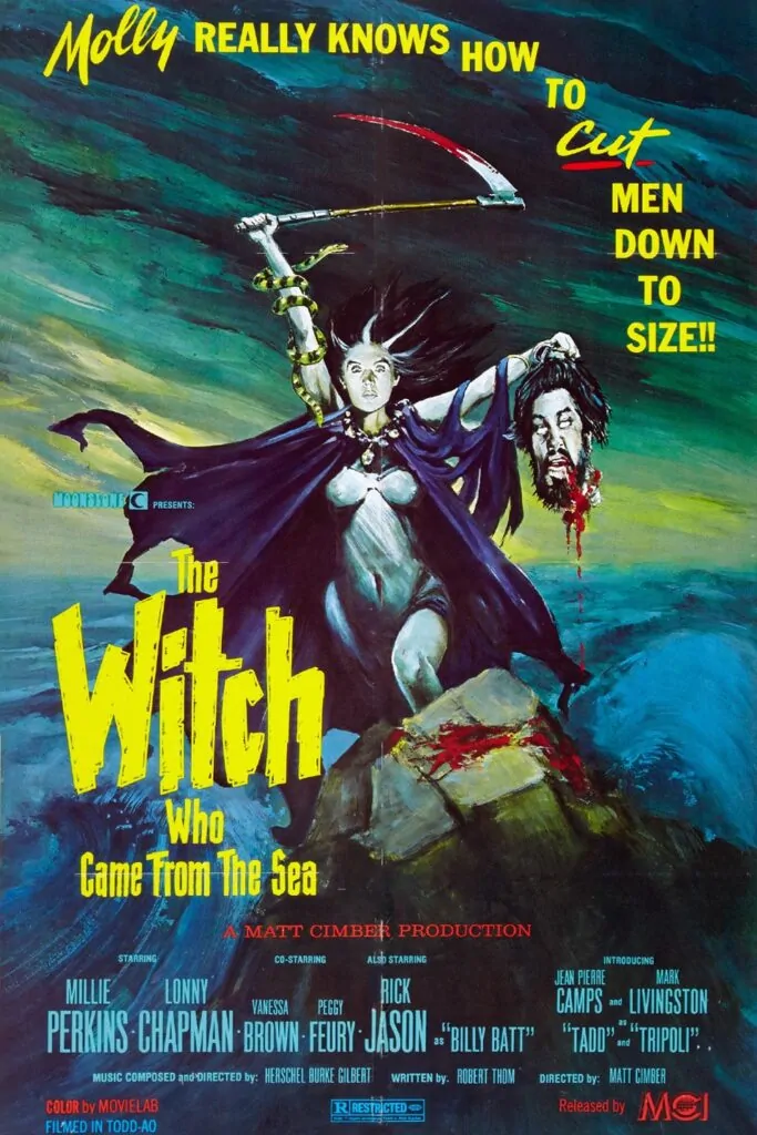 video nasty THE WITCH WHO CAME FROM THE SEA Poster (Credit: Moonstone Entertainment)