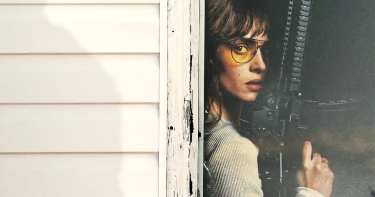 Adria Arjona in Adam Wingard's ONSLAUGHT (Credit: A24)