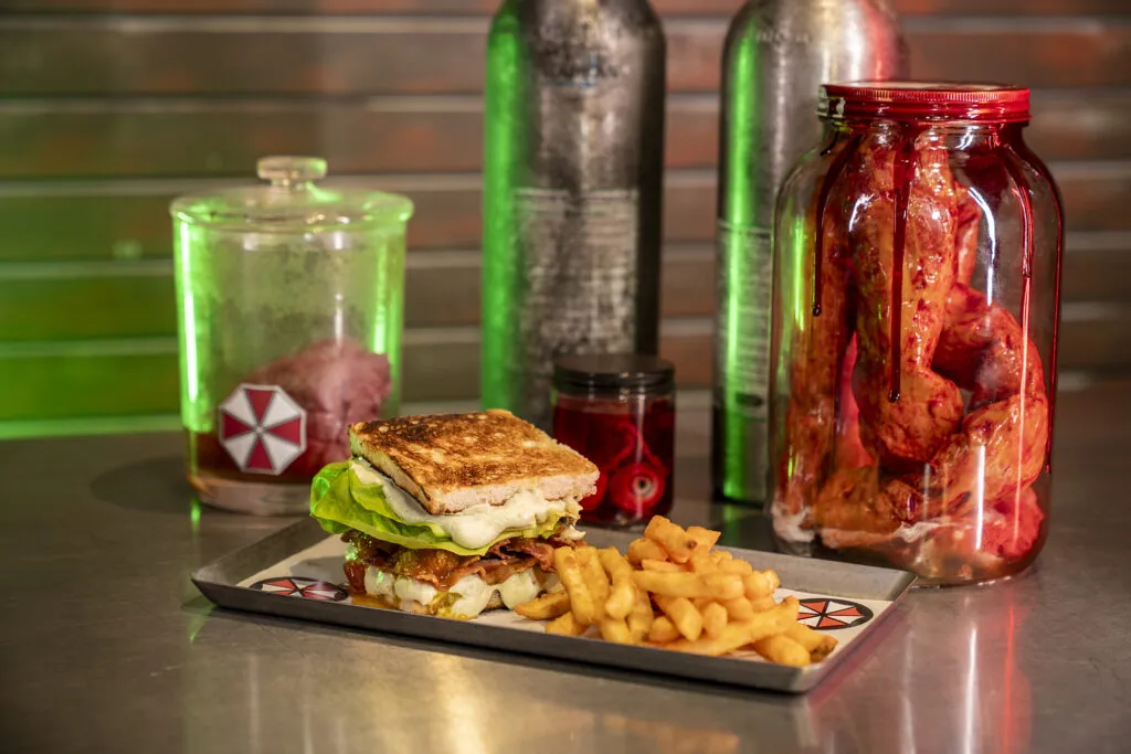 RESIDENT EVIL themed menu at Universal Horror Unleashed (Credit: Universal)