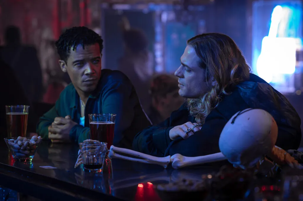 Sam Reid as Lestat De Lioncourt and Jacob Anderson as Louis De Pointe Du Lac in The Vampire Lestat (Credit: Sophie Giraud/AMC)