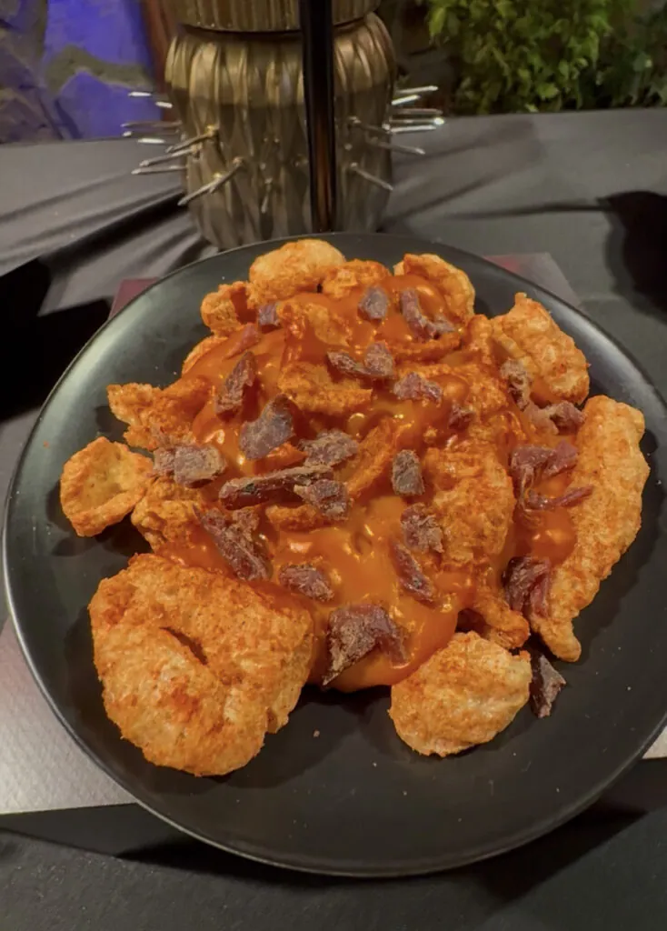 HHN Food Menu 2026 grossest menu items: HELLRAISER Skin and Chips Nachos (Credit: Angel Melanson)