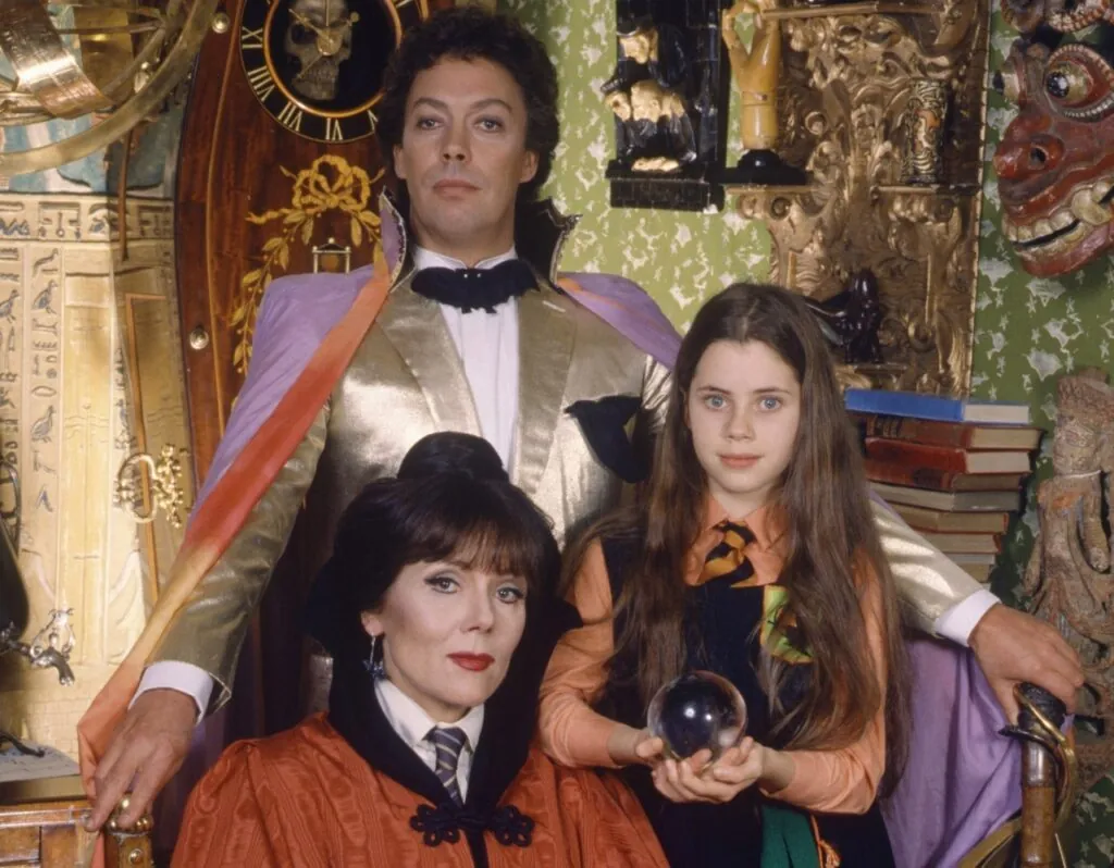 Tim Curry, Diana Rigg, and Fairuza Balk in THE WORST WITCH (Credit: HBO)