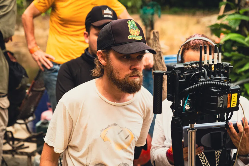 Mike P. Nelson directing on the set of Beware Boiúna