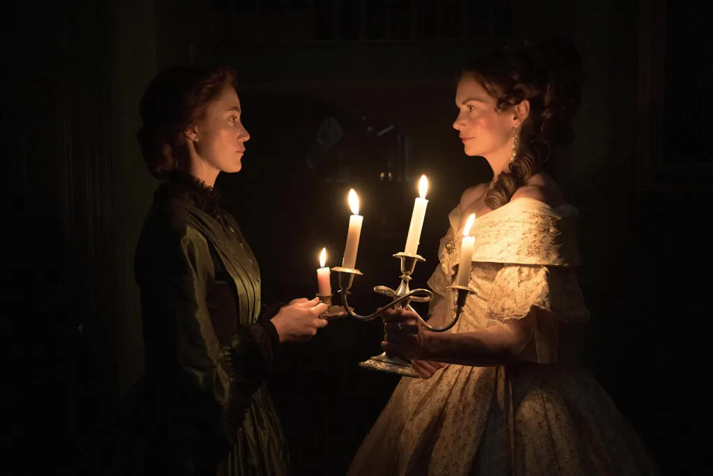 Maika Monroe and Ruth Wilson in Victorian Psycho