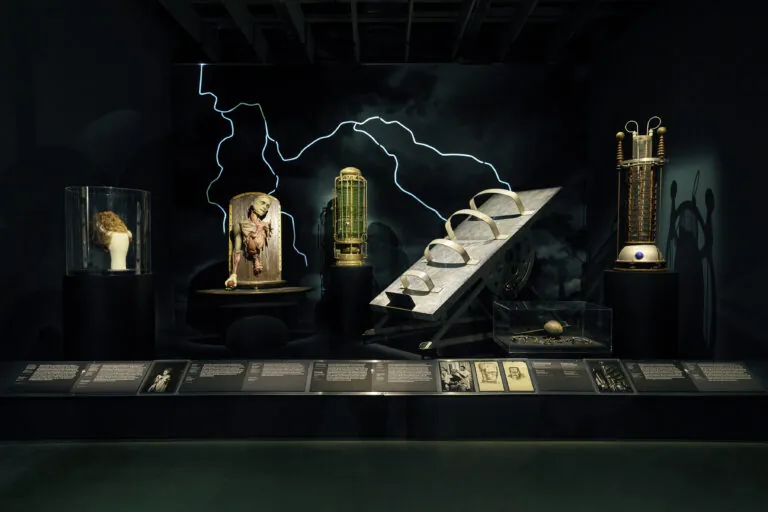 The Frankenstein display at The Horror Show. (©Academy Museum Foundation, Photo by: Emily Shur.)