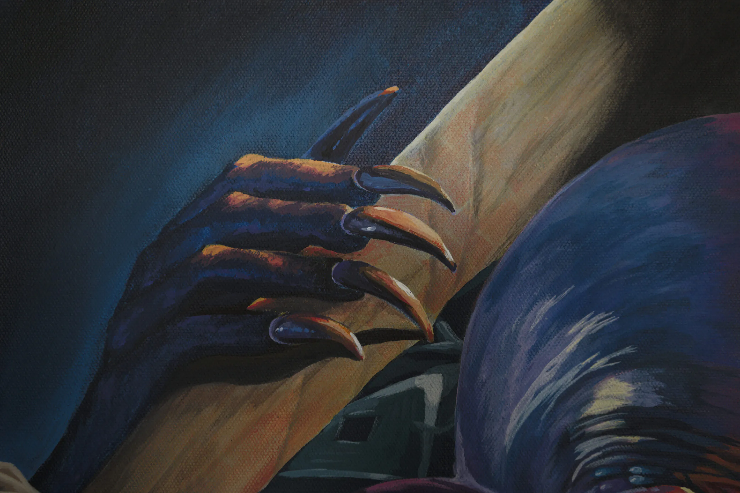 Claw detail fro JoAnne Mcgrath's artwork for GOODBYE, MONSTER, an original horror short by Luke Barnett.