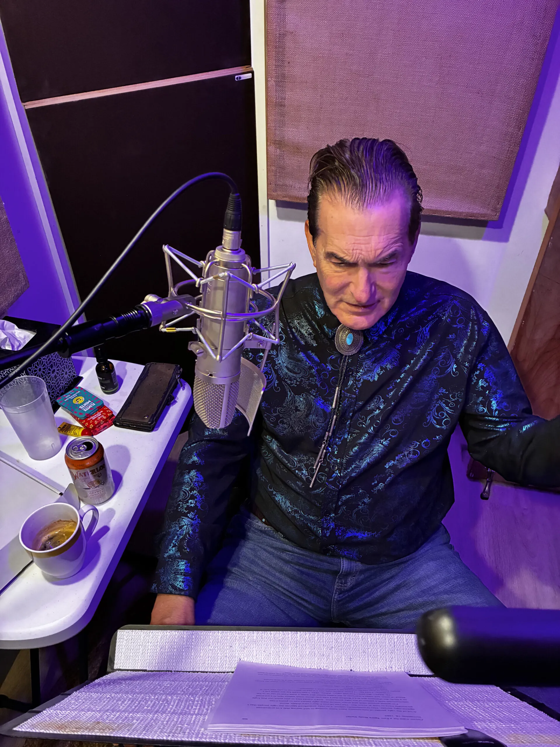 Joe Bob Briggs in the recording studio 