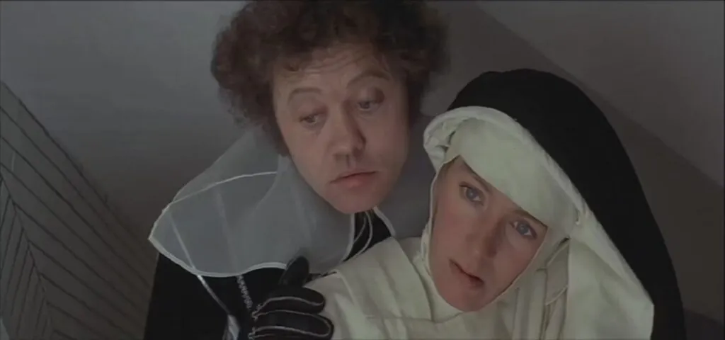 Dudley Sutton and Vanessa Redgrave in THE DEVILS. (Credit: Warner Bros.)