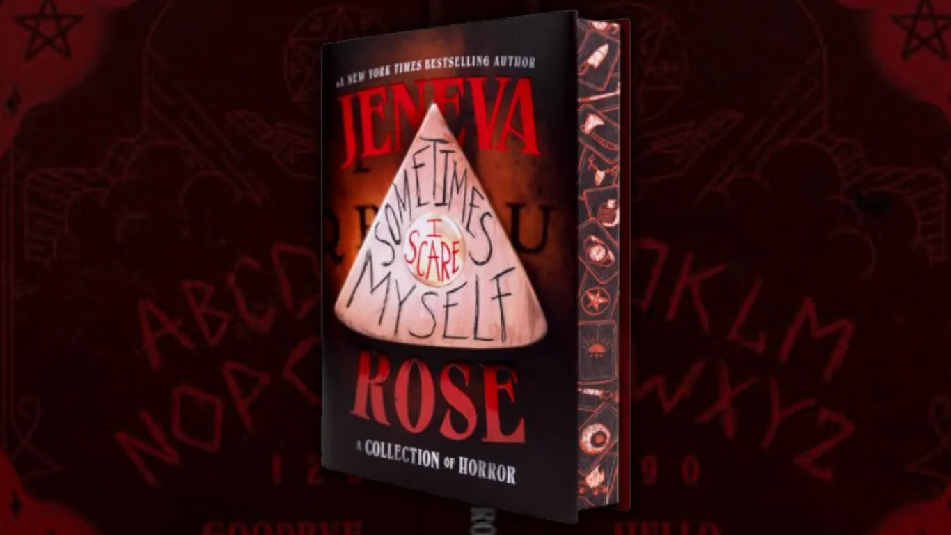 Cover of Jeneva Rose's SOMETIMES I SCARE MYSELF floating on a red ouija board background