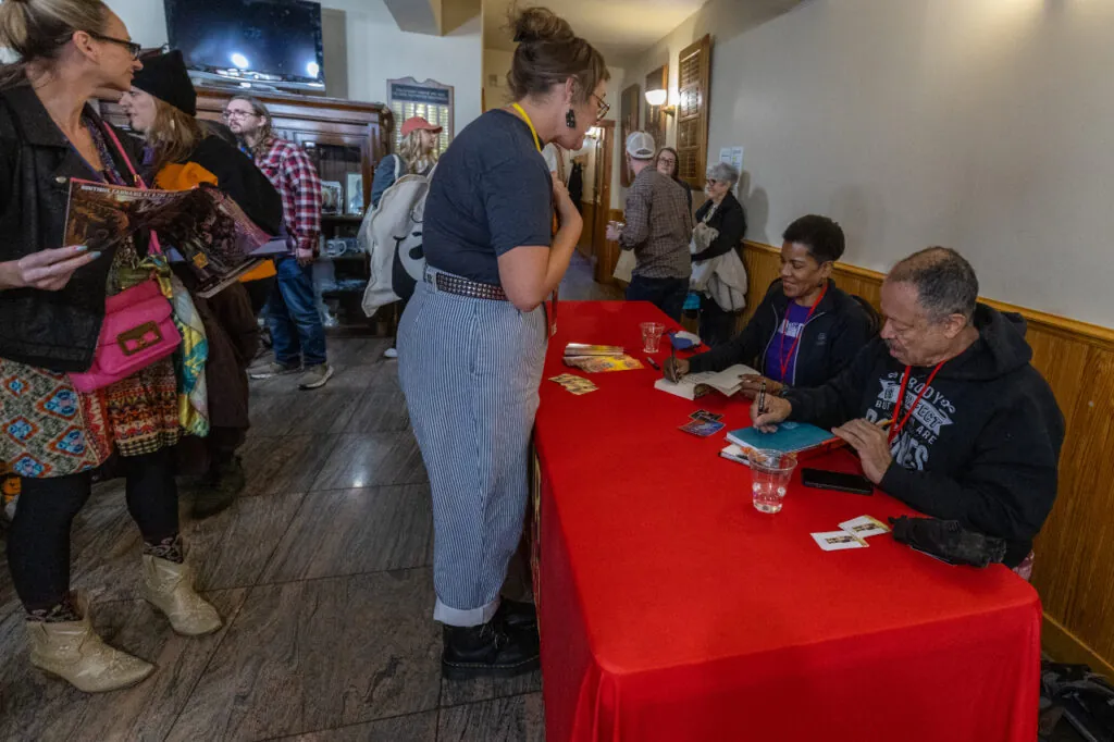 Tananarive Due and Steven Barnes at Telluride Horror Show's book fair.