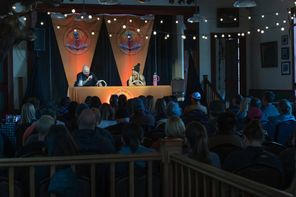 Jeremy Robert Johnson and CJ Leede in conversation at the Telluride Horror Show.
