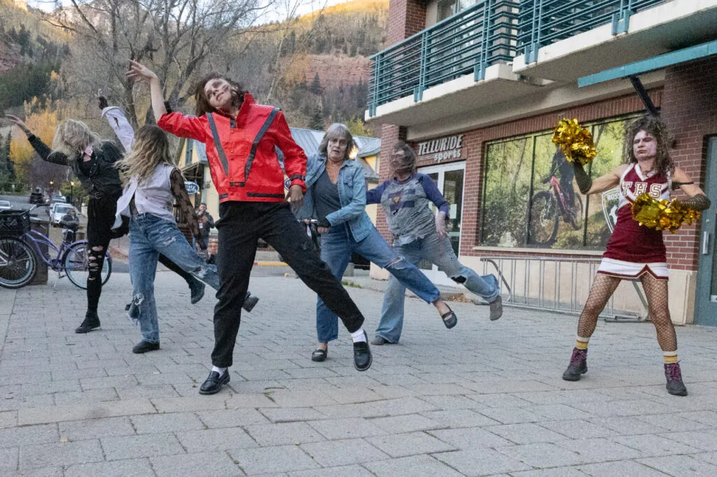 Fans at Telluride Horror Show's pig roast.