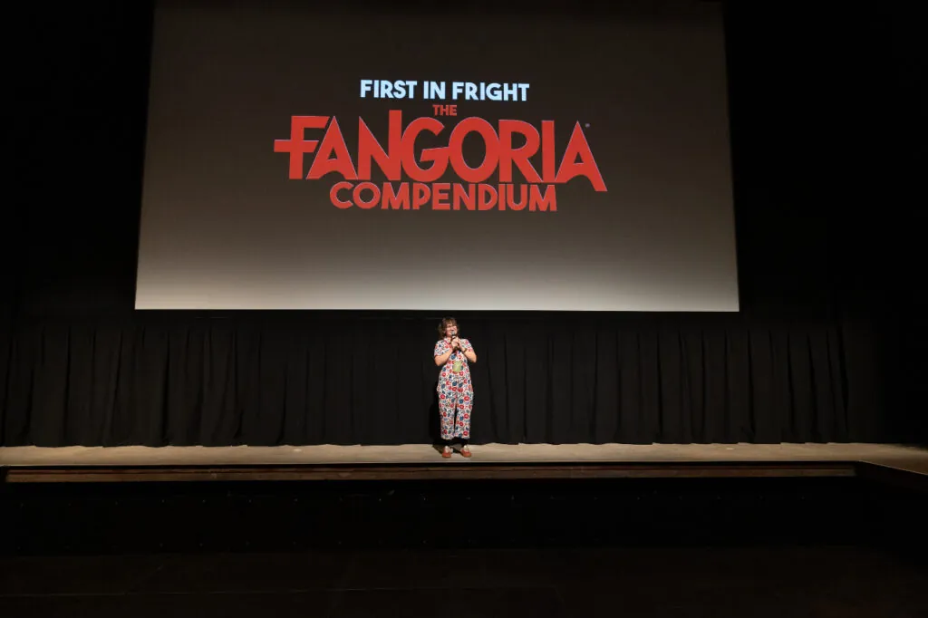 Meredith Borders on stage at Telluride Horror Show.