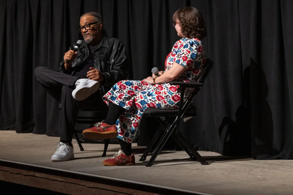 Meredith Borders and Ernest Dickerson on stage at Telluride Horror Show.