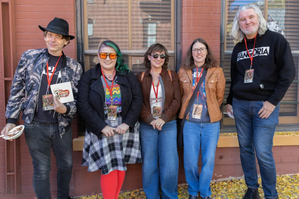 L-R: Andrew Kasch, BJ Colangelo, Meredith Borders, Meagan Navarro and Brian W. Collins at Telluride Horror Show.